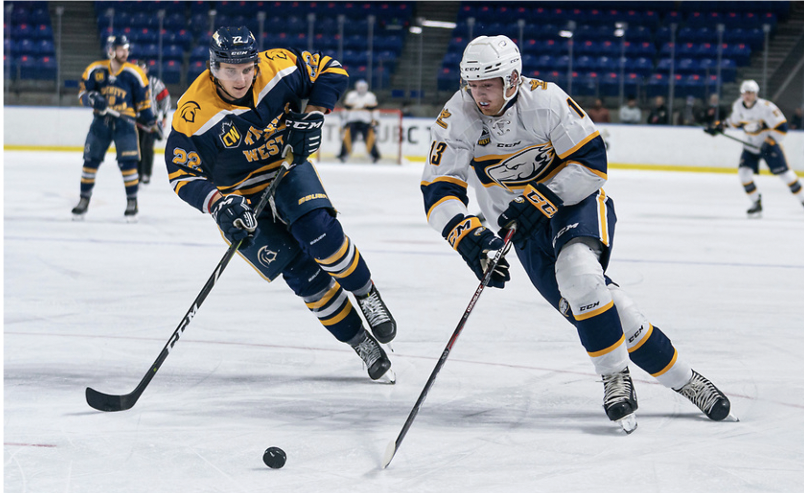 UBC Thunderbirds v TWU in finals of the Captains' Cup hockey action at UBC in Vancouver, BC, October, 9, 2021. (Rich Lam/UBC Athletics Photo)